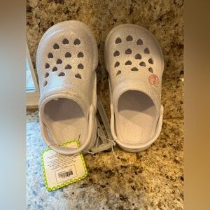 First Steps Kids' White Heart Water Crocs Shoes
